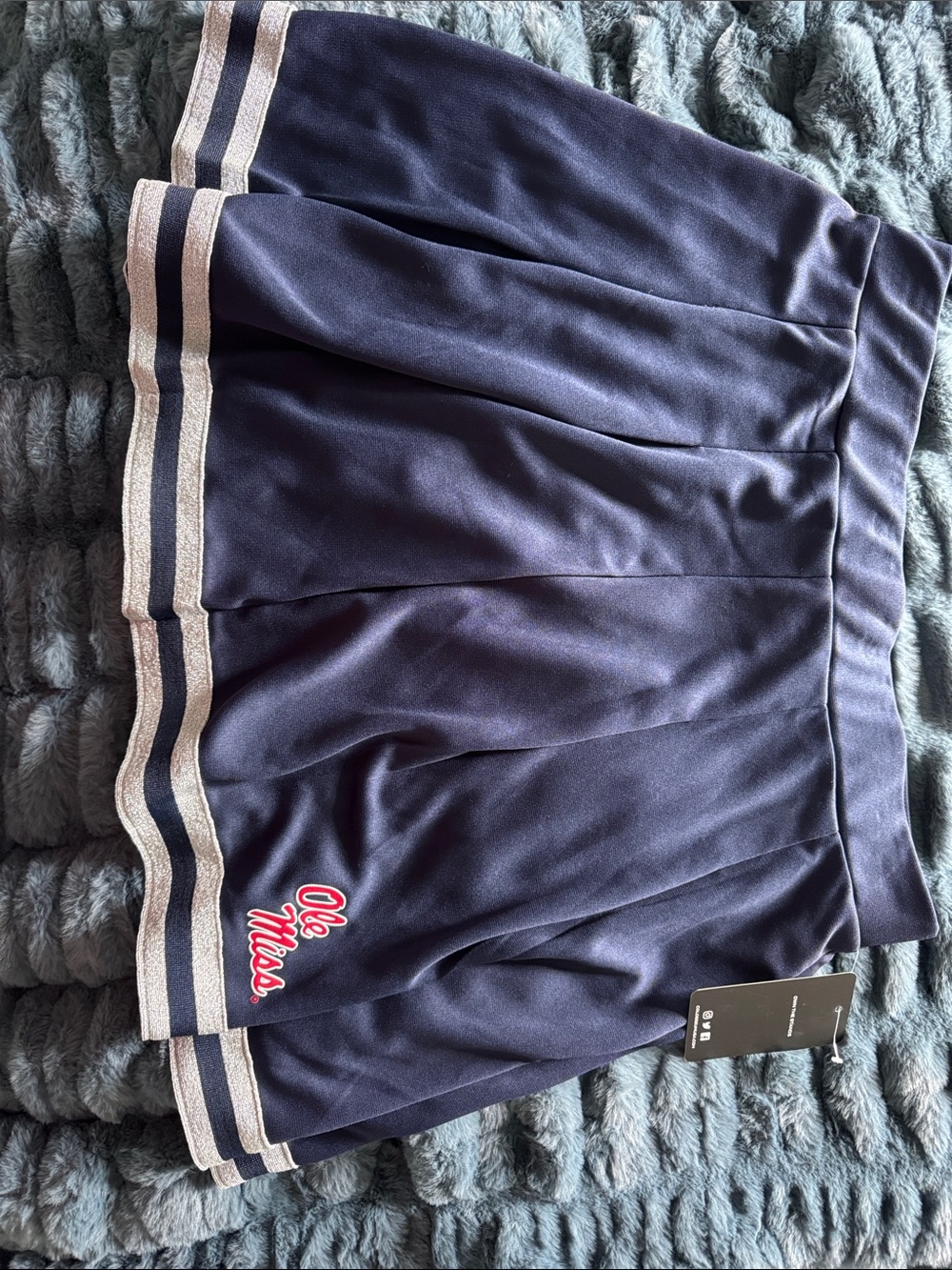 Colosseum Navy Pleated Skater Skirt with Silver Trim